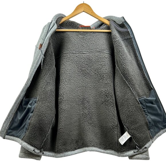 Free Country Hoodie Jacket Mens Large‎ Full Zip Gray Sherpa Fleece Fall/Winter - Picture 10 of 12